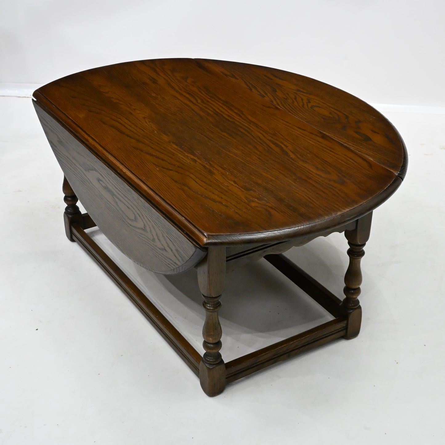 Old Charm Oak Drop Leaf Long Oval Coffee Table Light Oak 2144 *FREE UK Delivery