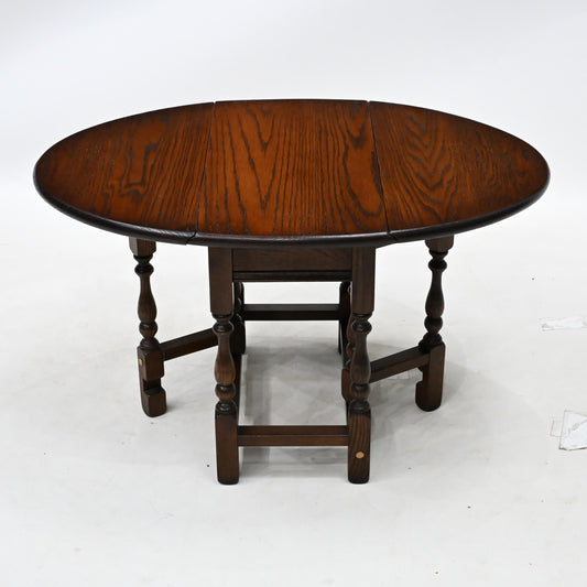 Old Charm Drop Leaf Long Oval Coffee Table Tudor Brown Finish FREE* UK Delivery